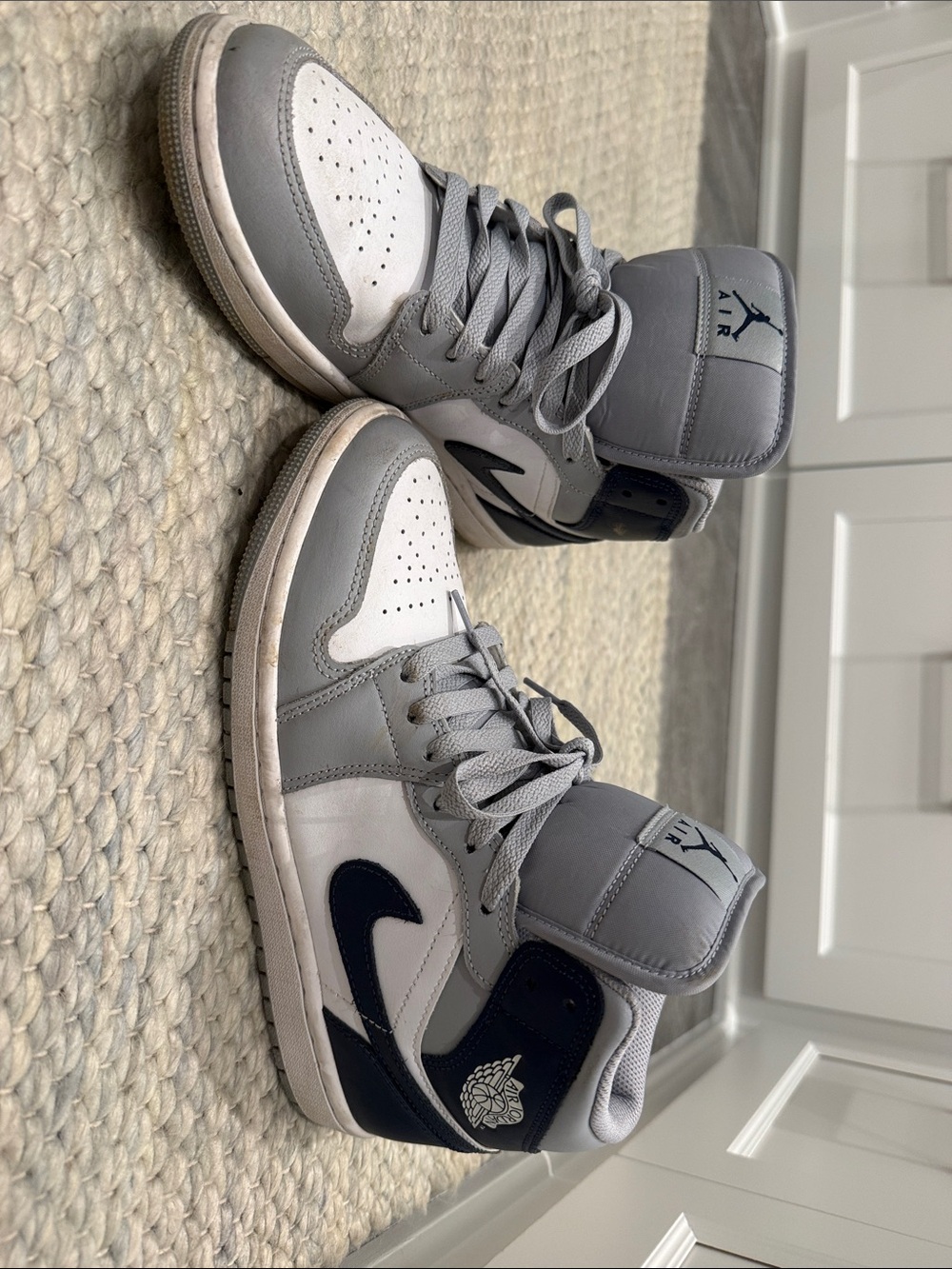 Jordan High-Top Sneakers in Grey and White - Picture 2 of 3